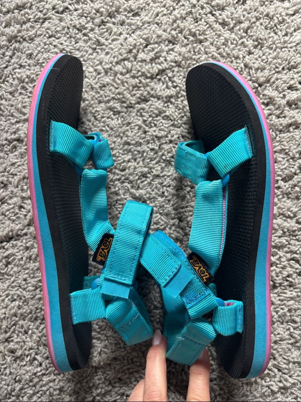 Teva Original Universal Turquoise Strappy Sandals - Picture 8 of 12